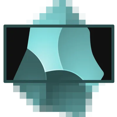 A partially blurred cyan Obsidian logo, partially unblurred by a frame.