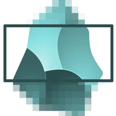 A partially blurred cyan Obsidian logo, partially unblurred by a frame.